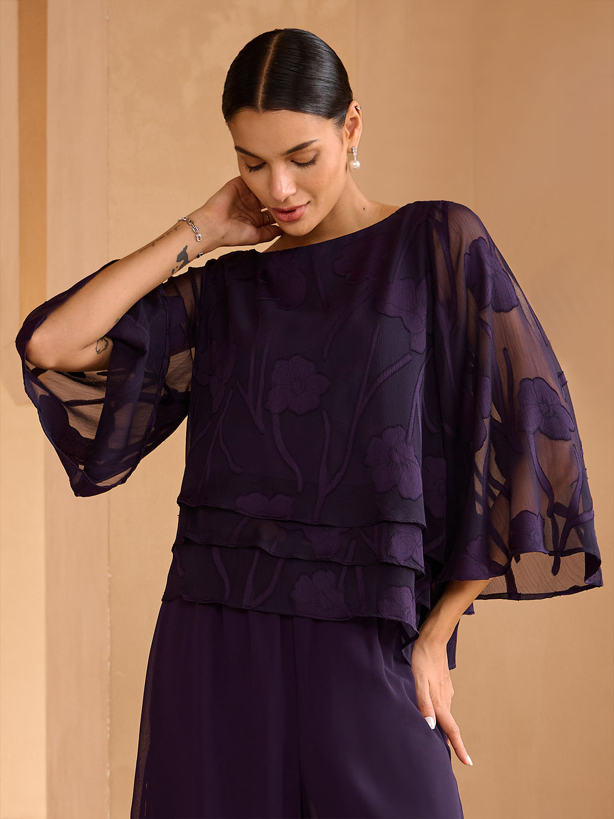 Chiffon Floral Layered Blouse