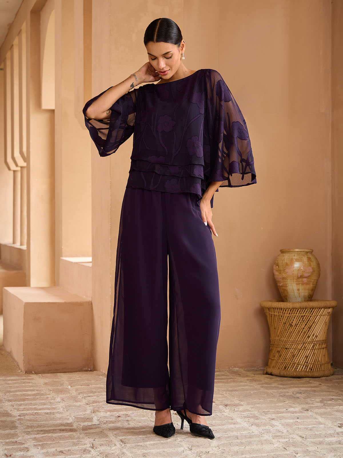 Chiffon Floral Layered Blouse