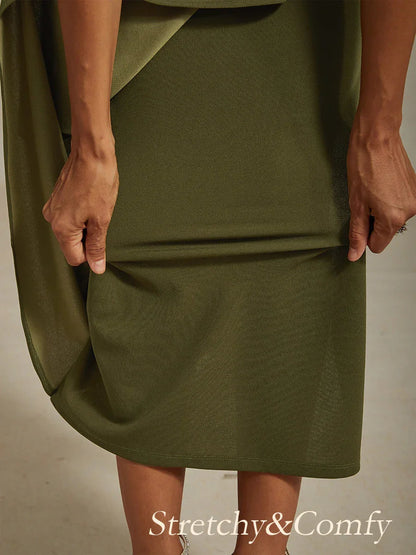 Elegantes Abendkleid mit Perlen und Illusionsausschnitt