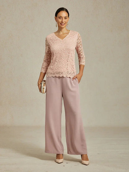 V-Neck Stretch Lace Top