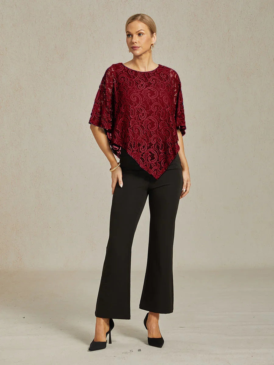 Elegant Lace Batwing Sleeve Top
