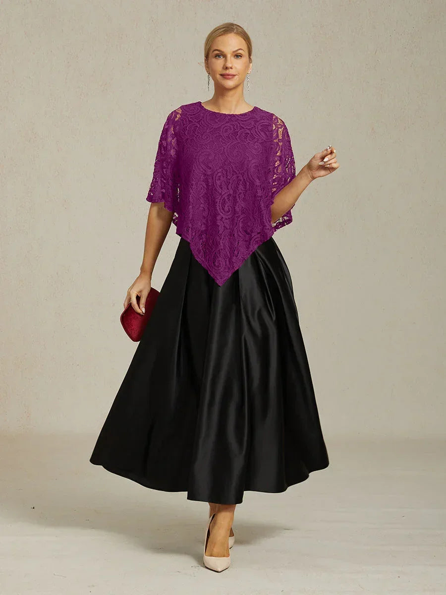 Elegantes Spitzentop mit Fledermausärmeln