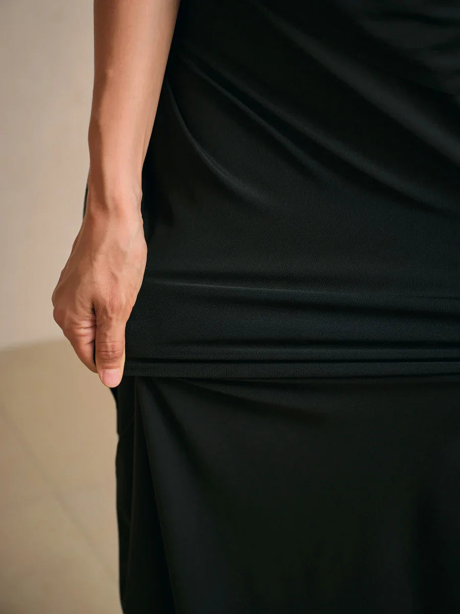 Embroidered Sequin Empire Waist Gown with Flutter Sleeves