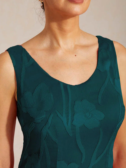 Floral Chiffon Sleeveless Gown
