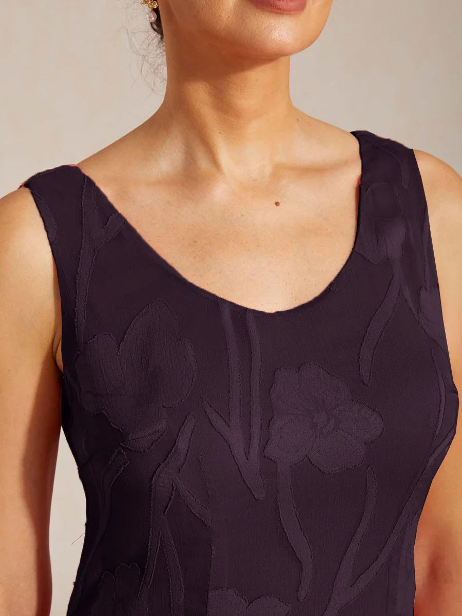 Floral Chiffon Sleeveless Gown