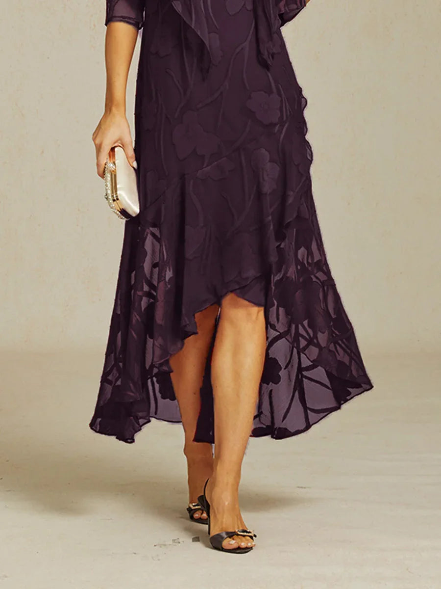 Floral Chiffon Sleeveless Gown