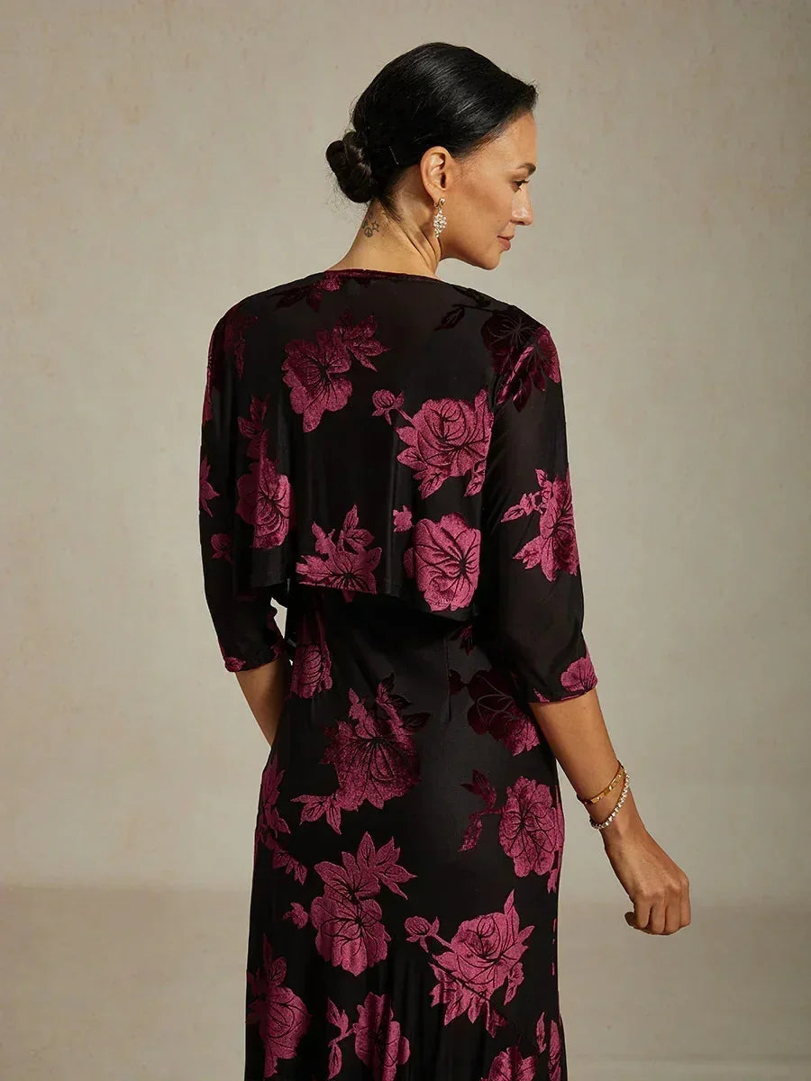 Floral Stretch3/4 Sleeve Shrug