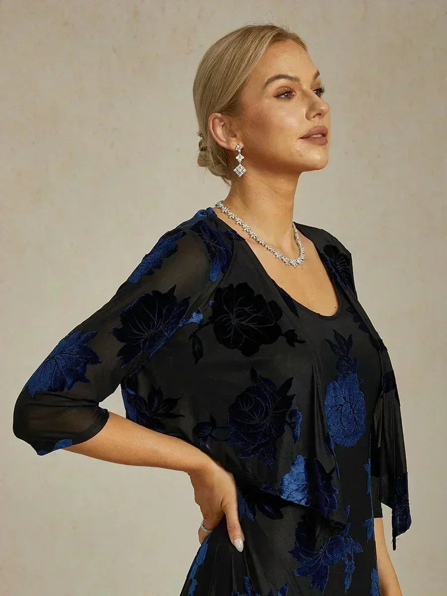 Floral Stretch3/4 Sleeve Shrug