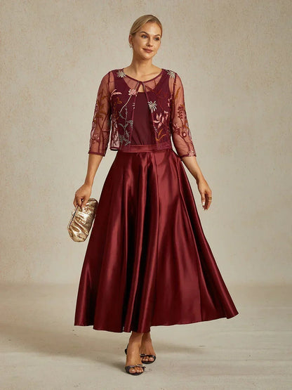 Formal Satin A-Line Ballgown Skirt with Pockets