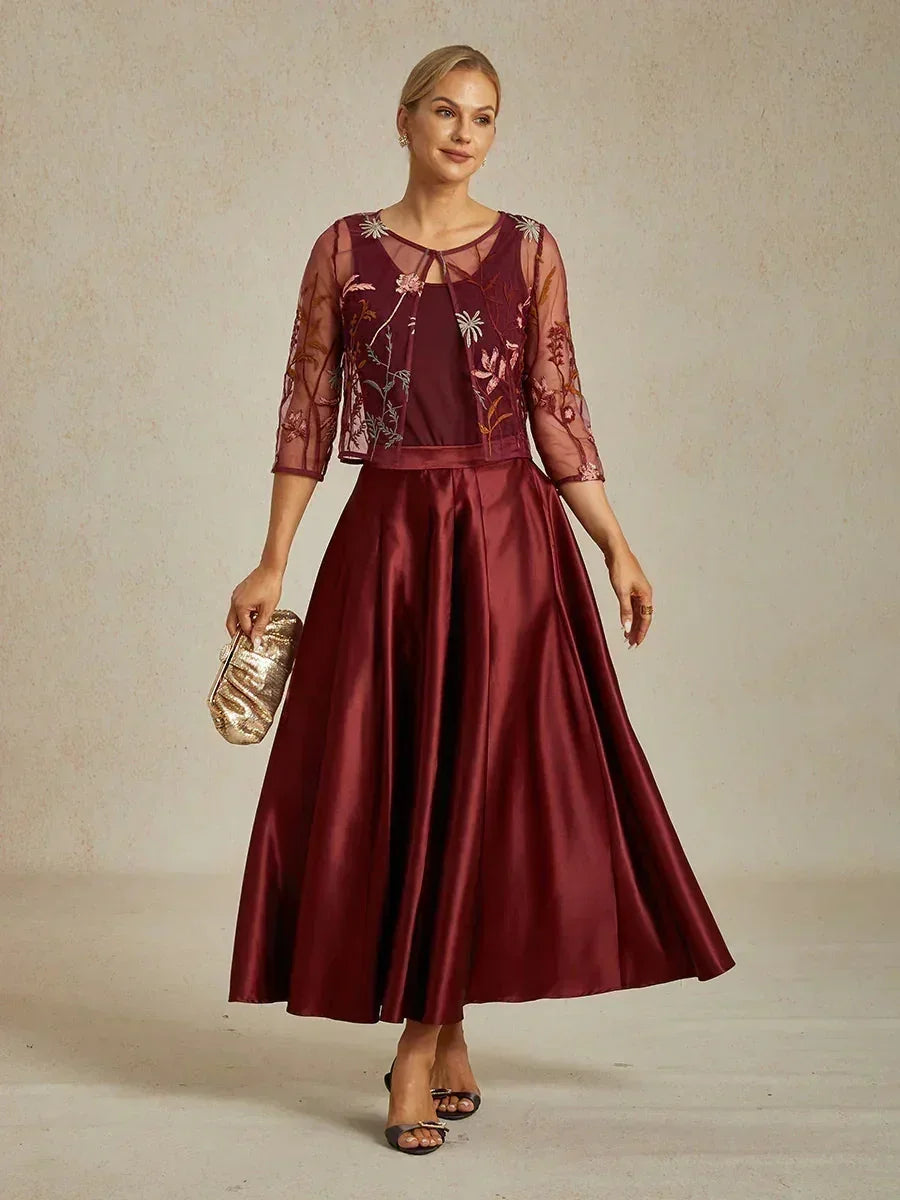 Formal Satin A-Line Ballgown Skirt with Pockets