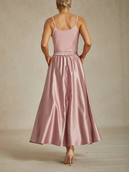 Formal Satin A-Line Ballgown Skirt with Pockets