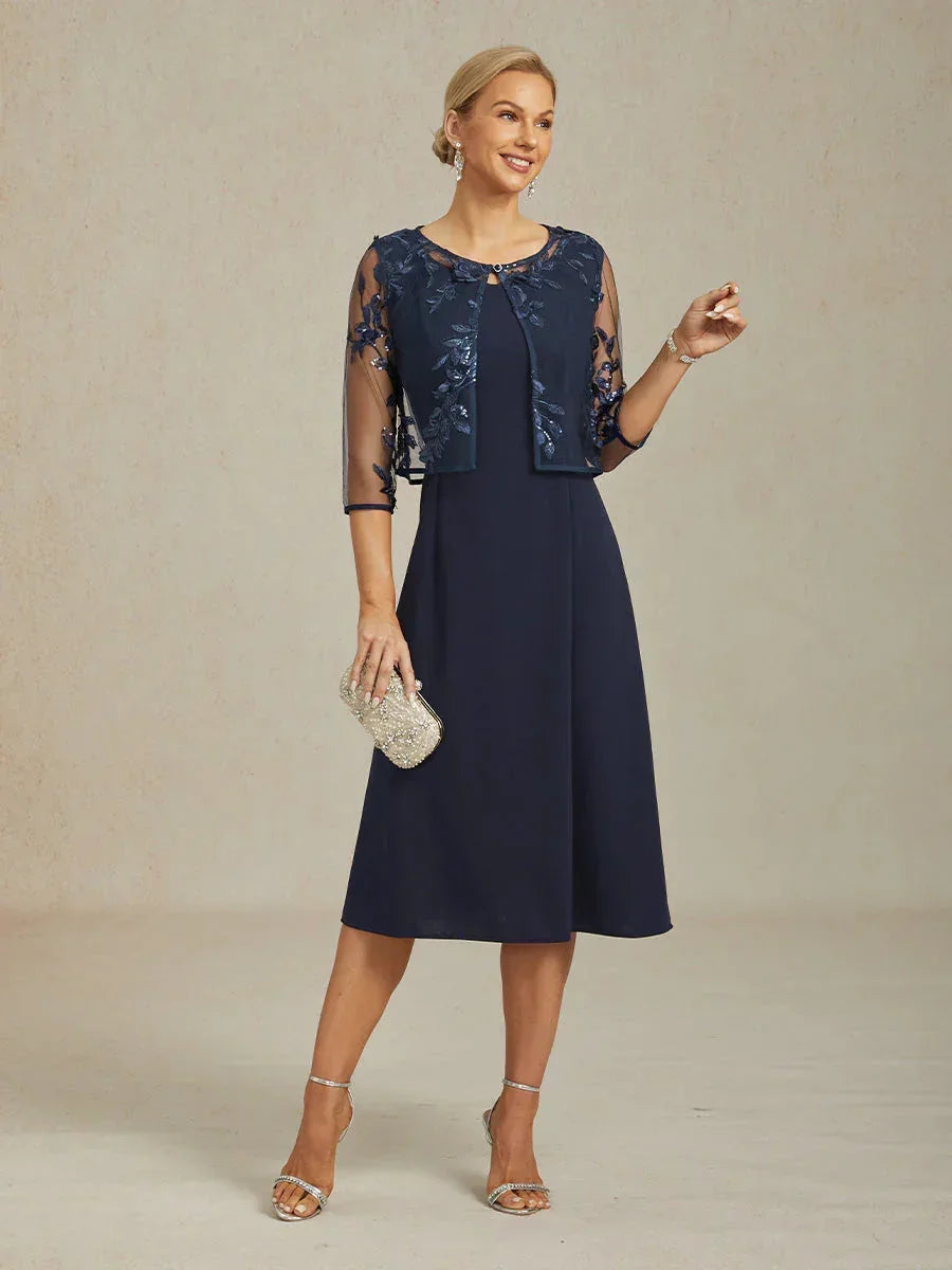 Graceful Mesh Lace Jacket with 3D Floral Embellishments