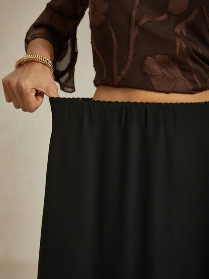 High-Low Overlay Chiffon Skirt with Lining