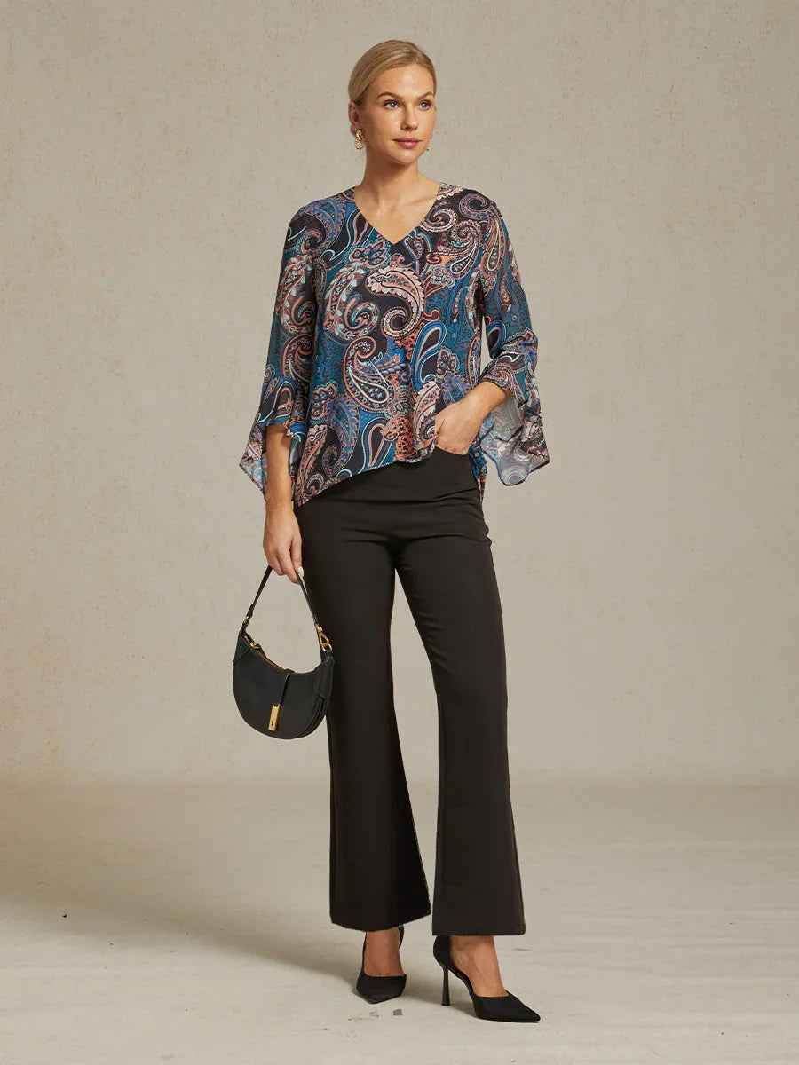 High Stretch Bootcut Pants with Slimming Leg Shape and Mid Rise with Pockets