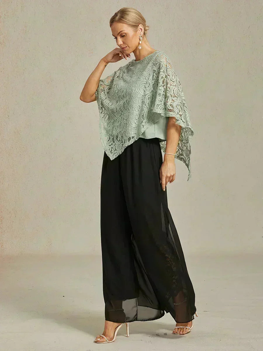 Straight Leg Chiffon Pants