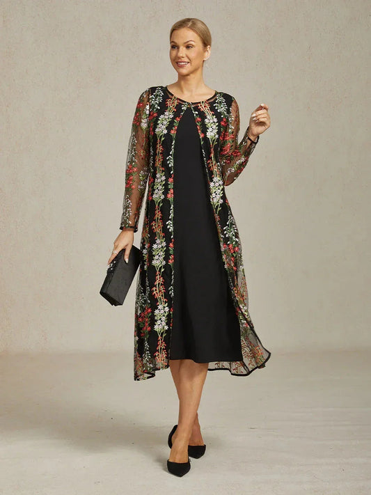 Long Floral Embroidered Lace Jacket
