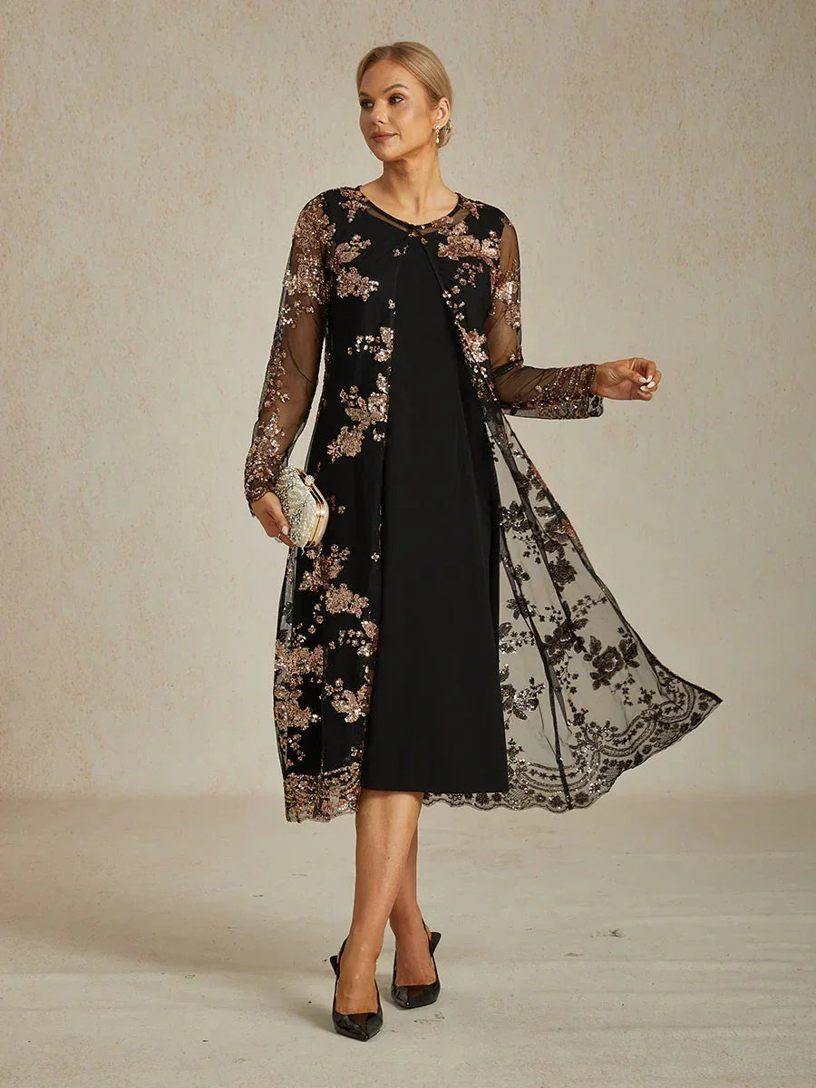 Vintage Sequin Embroidered Jacket Dress