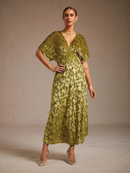 V-Neck Floral Maxi Dress
