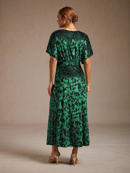 V-Neck Floral Maxi Dress