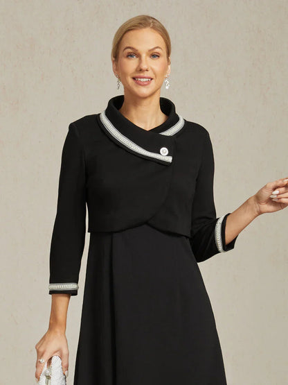 Elegant Stretch Beaded Jacket with Two-Way Styling