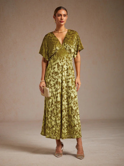 V-Neck Floral Maxi Dress