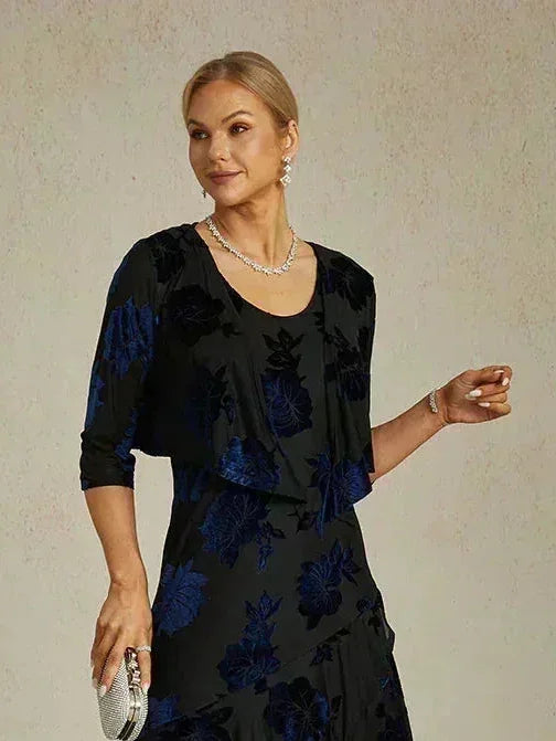 Floral Stretch 3/4 Sleeve Shrug