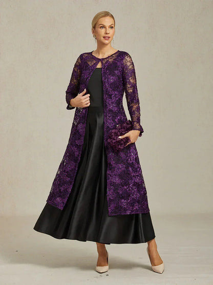 Rosette Lace Long Jacket with Sequin Detail