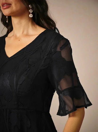 Ruffle Flutter Lace Maxi Dress