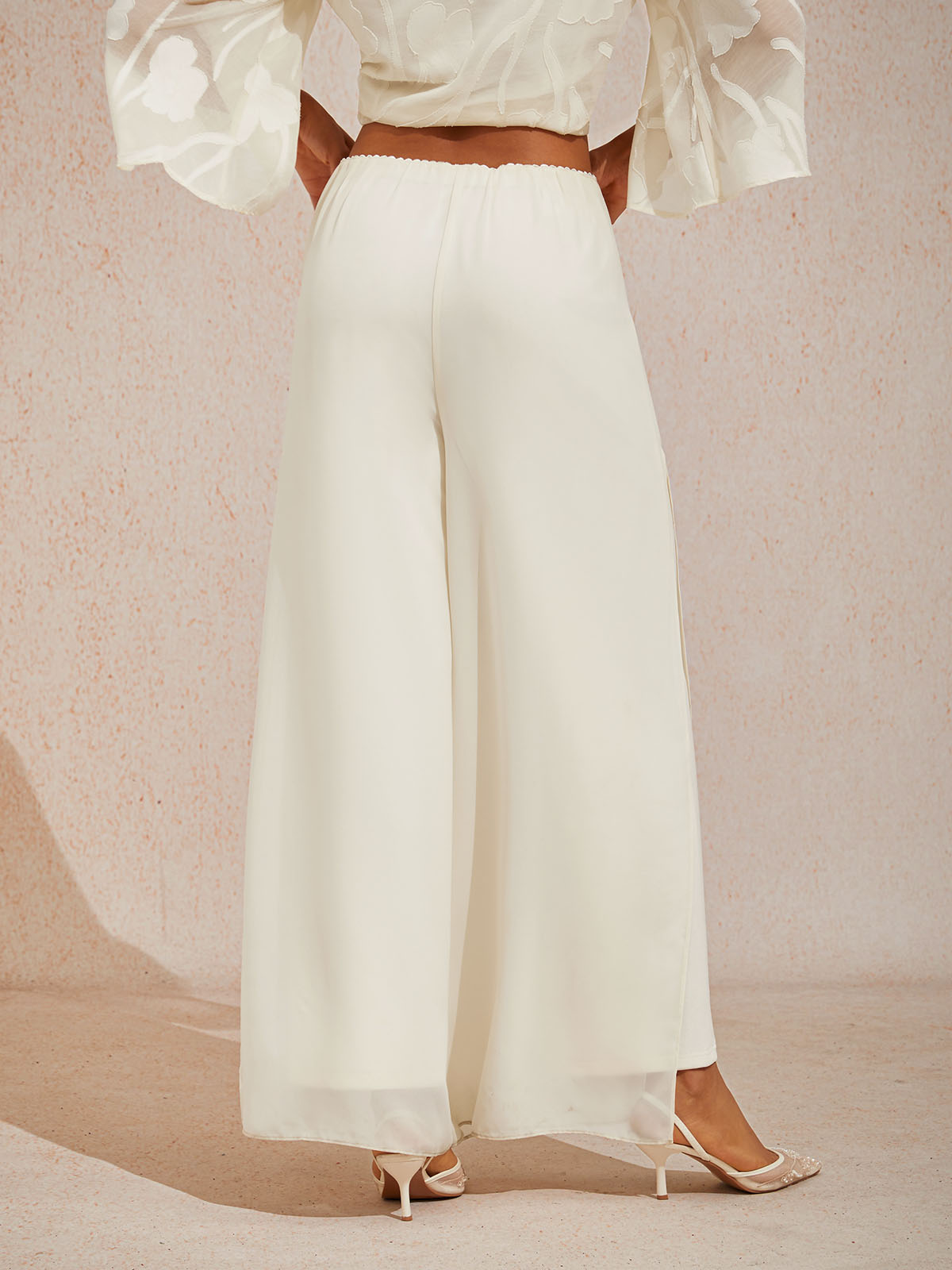 Straight Leg Chiffon Pants