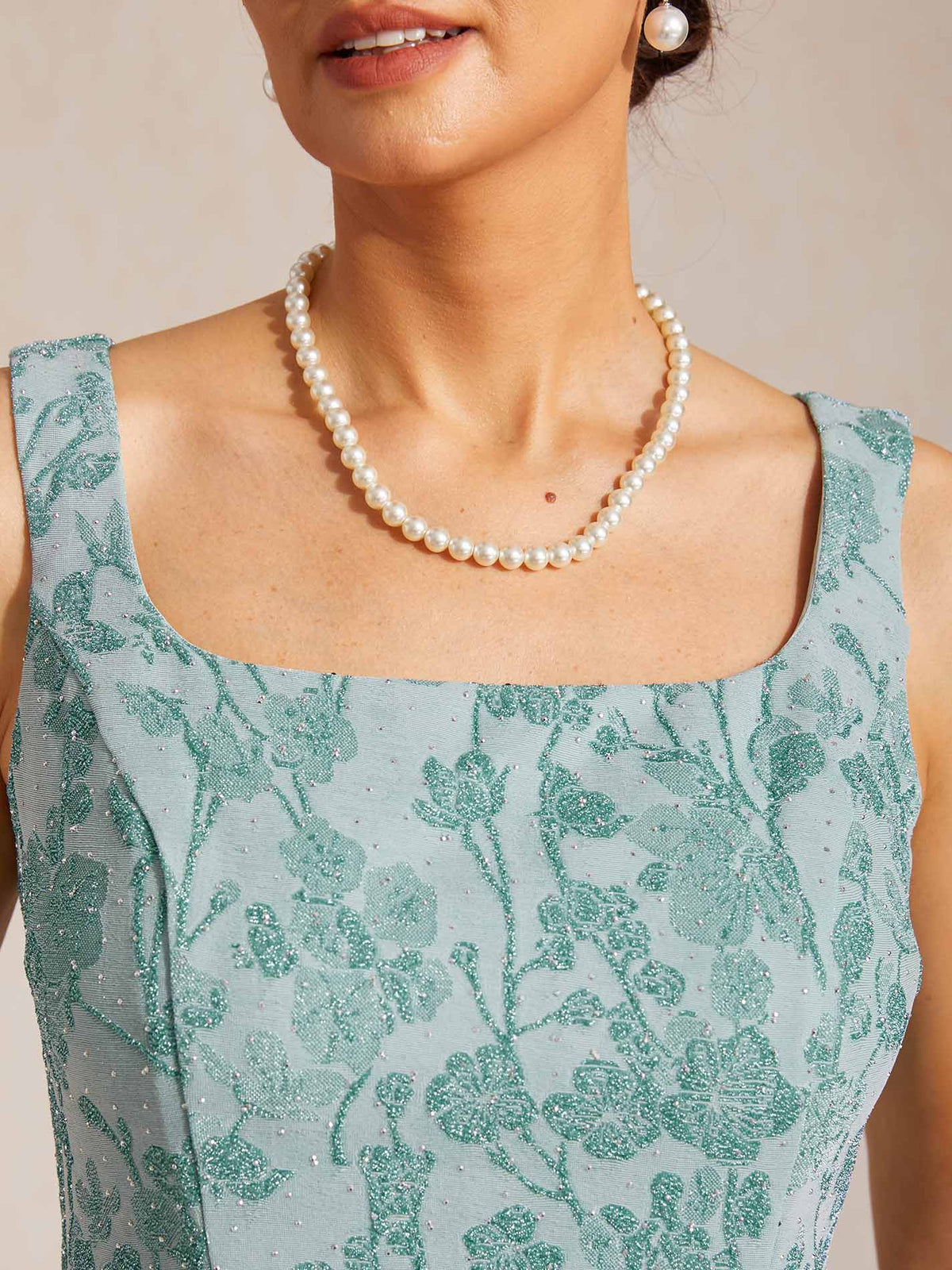 Knit Floral Embellished Jacket Dress