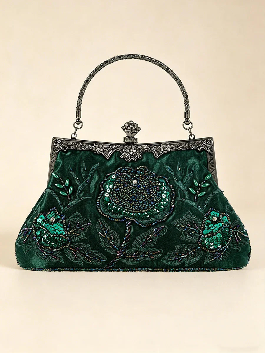 Sequin Embroidery Velvet Handbag Evening Bag