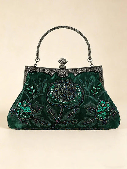 Sequin Embroidery Velvet Handbag Evening Bag
