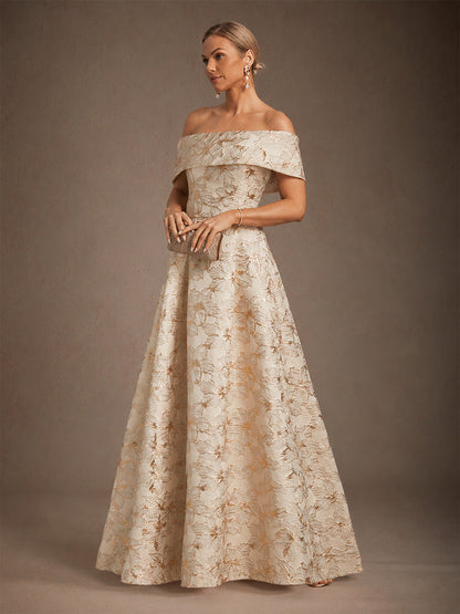 Floral Jacquard Ballgown