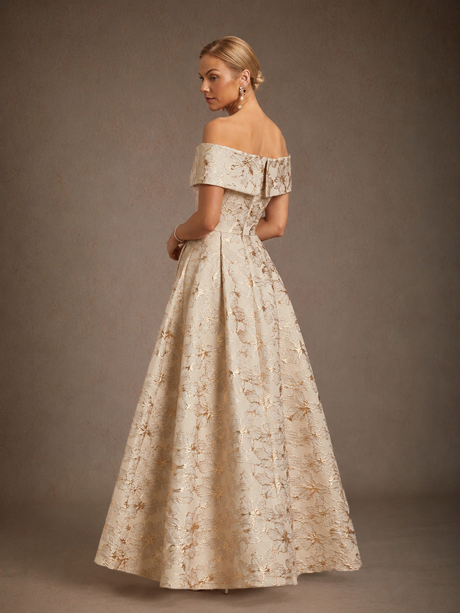 Floral Jacquard Ballgown