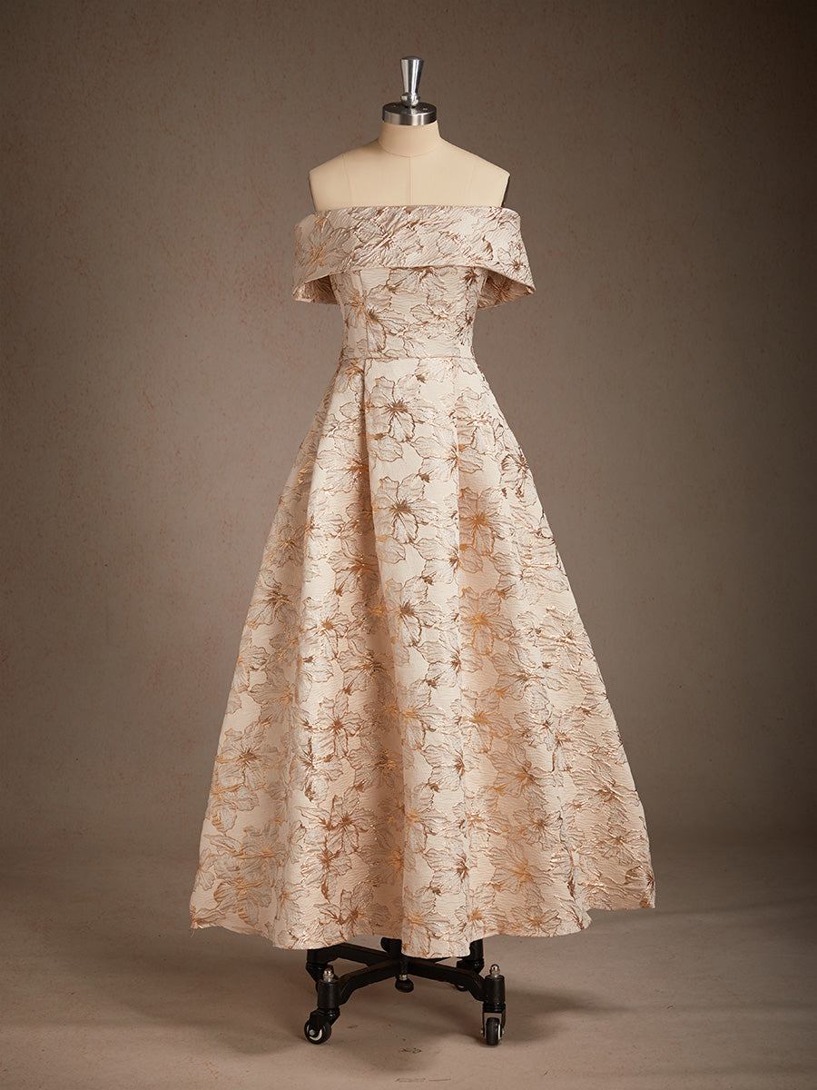 Floral Jacquard Ballgown