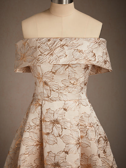Floral Jacquard Ballgown