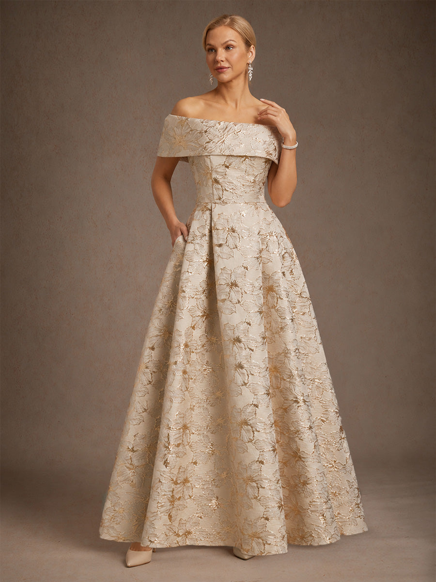 Floral Jacquard Ballgown