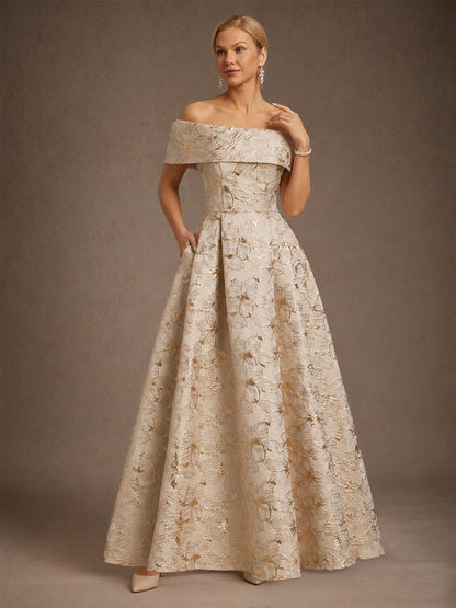 Floral Jacquard Ballgown