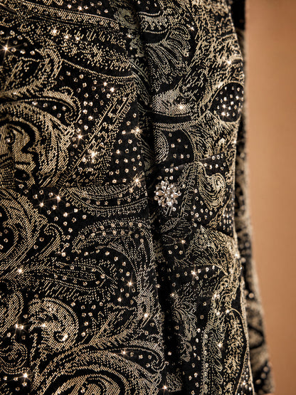 Paisley Jacket Dress with Subtle Sequin Detail
