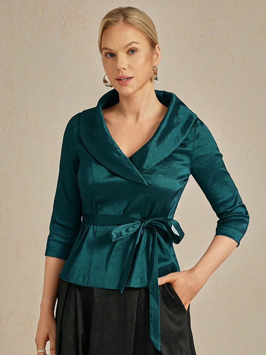 3/4 Sleeve Taffeta Blouse