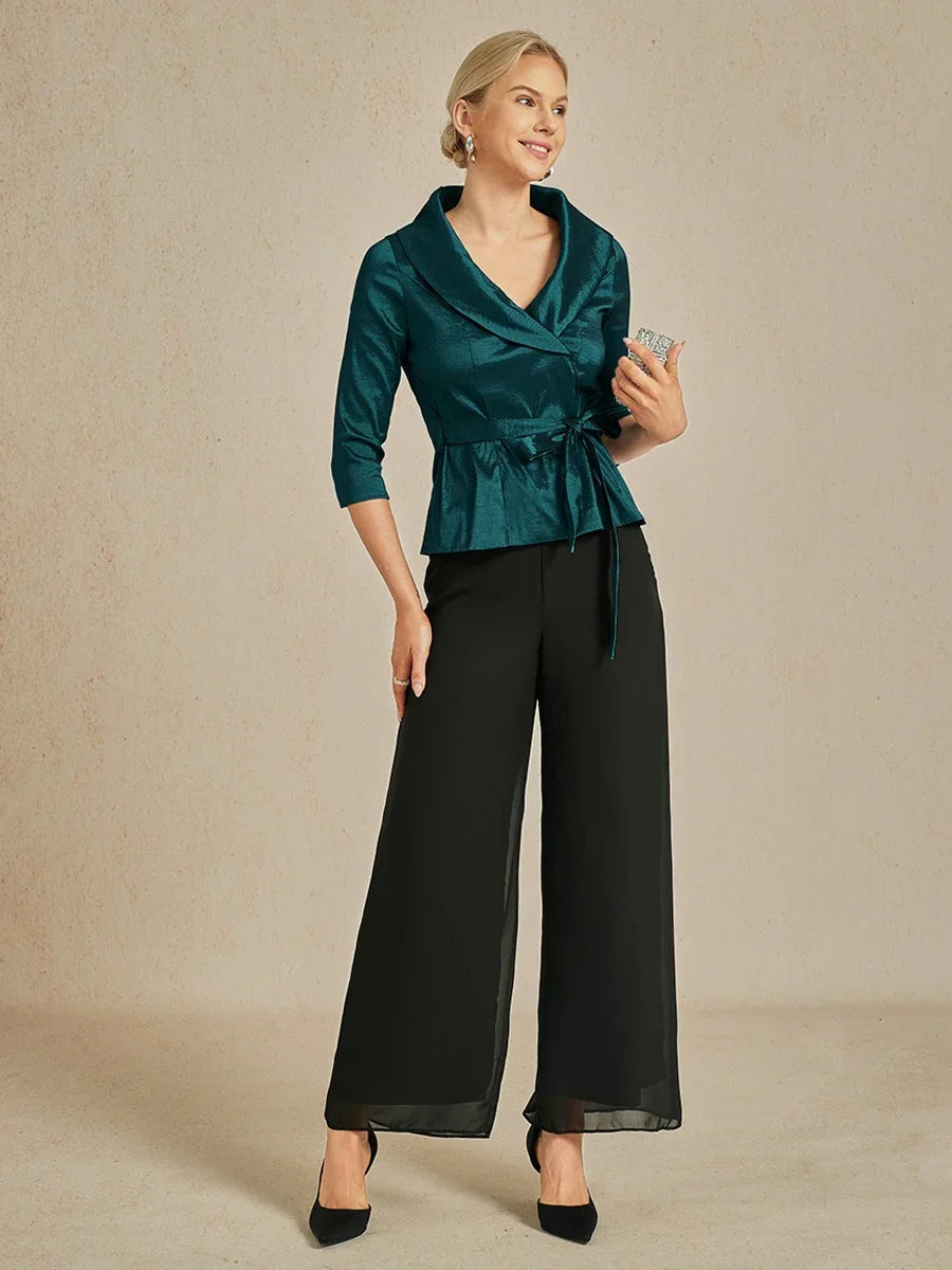 3/4 Sleeve Taffeta Blouse
