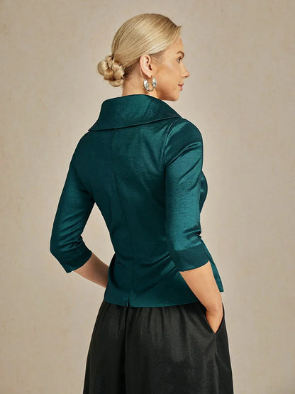 3/4 Sleeve Taffeta Blouse