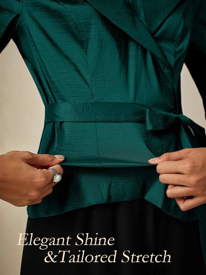 3/4 Sleeve Taffeta Blouse