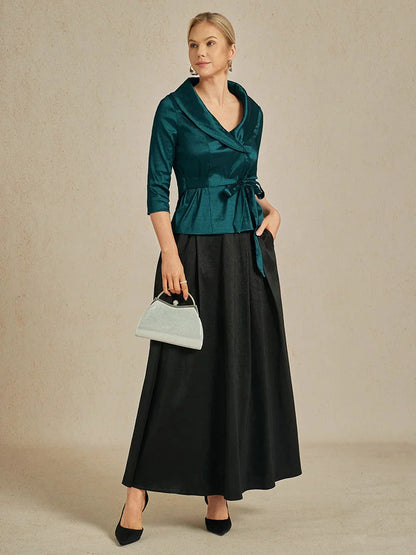 3/4 Sleeve Taffeta Blouse
