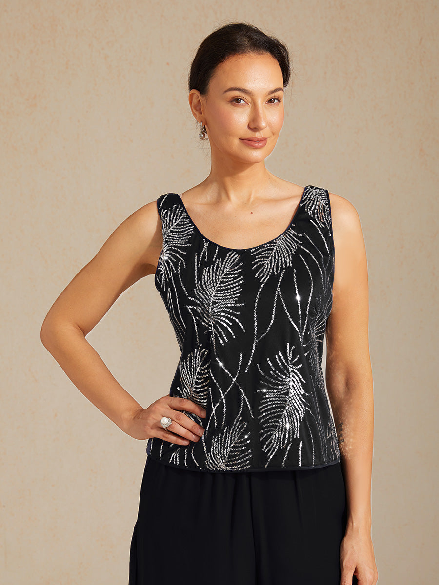 Sequins Vest Evening Tops