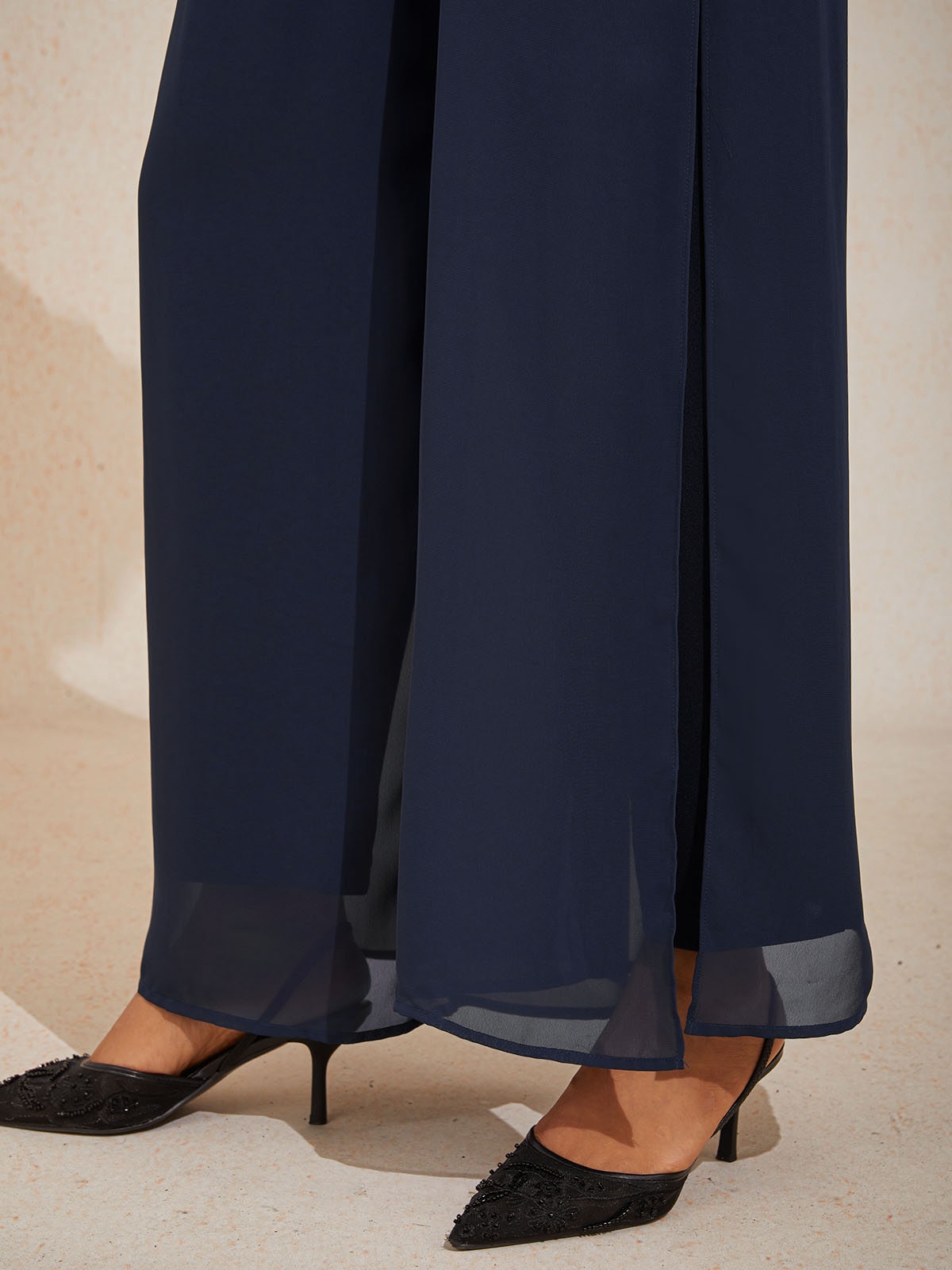 Straight Leg Chiffon Pants