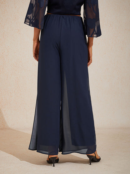 Straight Leg Chiffon Pants
