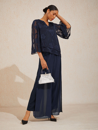 Straight Leg Chiffon Pants