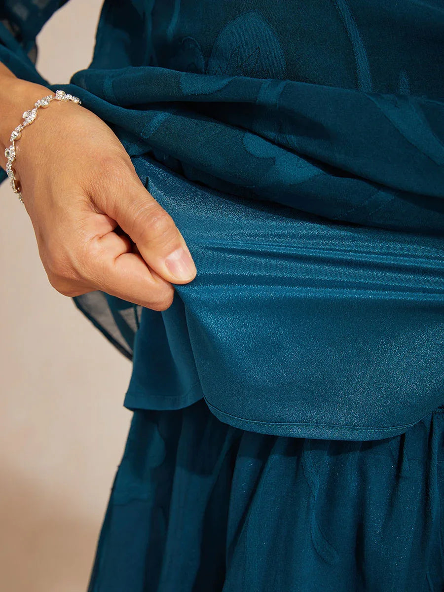 Dressy Chiffon Asymmetric Hem Blouse