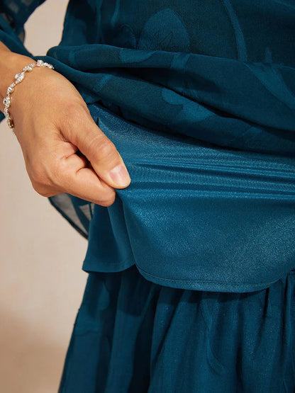 Dressy Chiffon Asymmetric Hem Blouse
